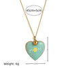 Wholesale Photo Album Necklace Titanium Steel Heart Shape Oil Drop Printing Electroplated Real Gold