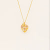 Wholesale Photo Album Necklace Titanium Steel Heart Shape Oil Drop Printing Electroplated Real Gold