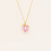 Wholesale Photo Album Necklace Titanium Steel Heart Shape Oil Drop Printing Electroplated Real Gold