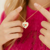 Wholesale Photo Album Necklace Titanium Steel Heart Shape Oil Drop Printing Electroplated Real Gold