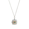 Wholesale Photo Album Photo Frame Necklace Copper Geometric Mixed Gemstone Setting Diamond Maillard Style For Women