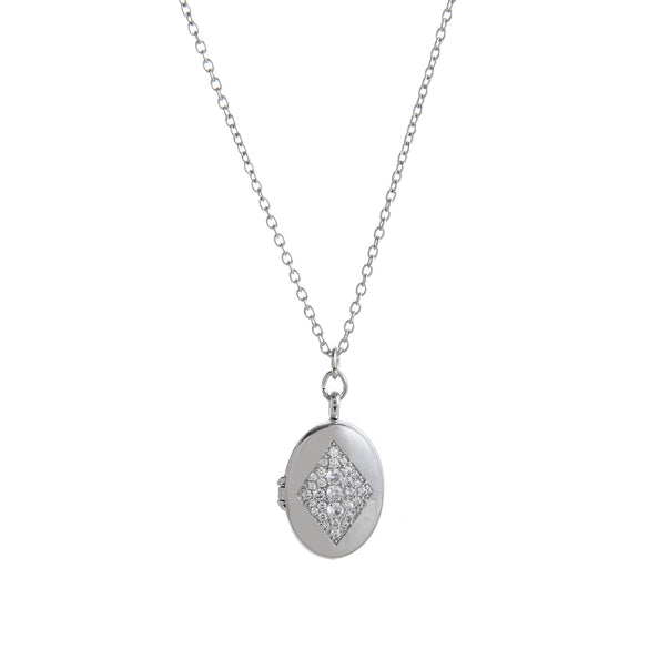 Wholesale Photo Album Photo Frame Necklace Copper Geometric Mixed Gemstone Setting Diamond Maillard Style For Women