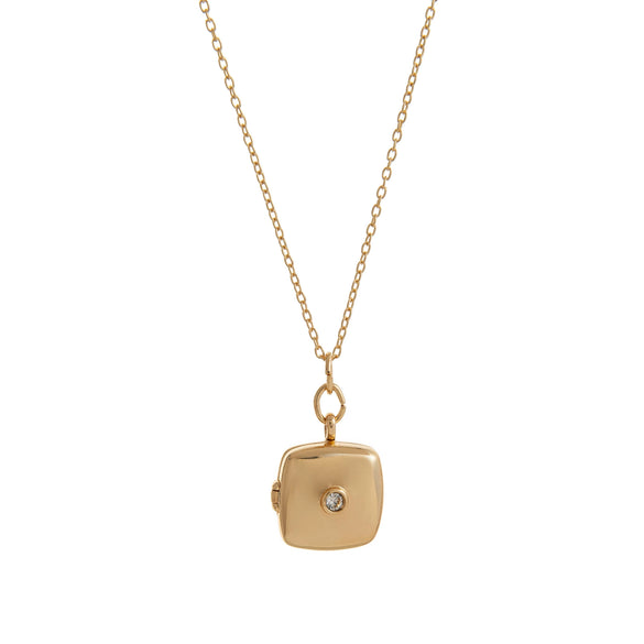 Wholesale Photo Album Photo Frame Necklace Copper Geometric Mixed Gemstone Setting Diamond Maillard Style For Women