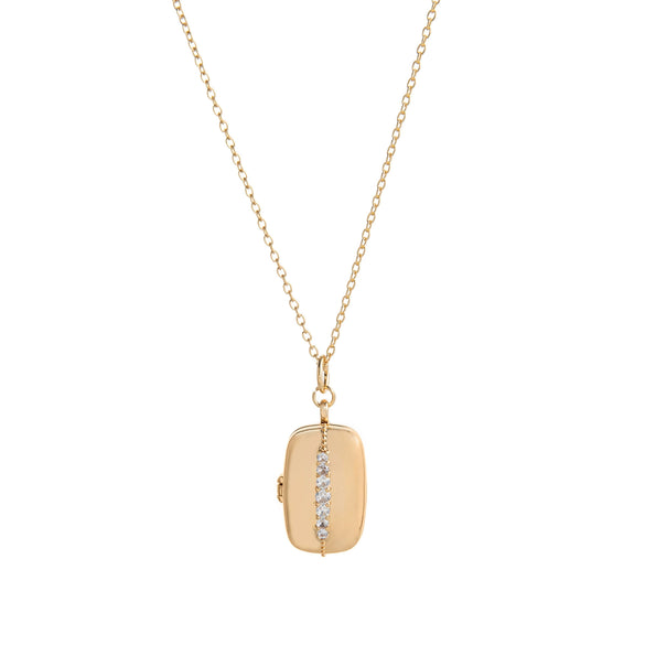 Wholesale Photo Album Photo Frame Necklace Copper Geometric Mixed Gemstone Setting Diamond Maillard Style For Women
