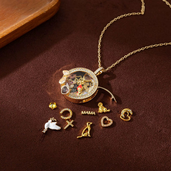 Wholesale Photo Box Pendant Retro Style Geometric Copper Titanium Steel Electroplating O Word Chain Unisex