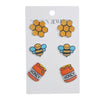Wholesale 3 Piece Set Creative Bee Earrings With Cute Bee Fruit Chicken Acrylic Pendant For Women