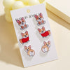 Wholesale 3 Piece Set Creative Bee Earrings With Cute Bee Fruit Chicken Acrylic Pendant For Women