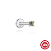 Wholesale Piercing Ear Bone Nail S925 Sterling Silver Geometric Natural Moss Agate Diamondset Environmentally Friendly Electroplated Unisex
