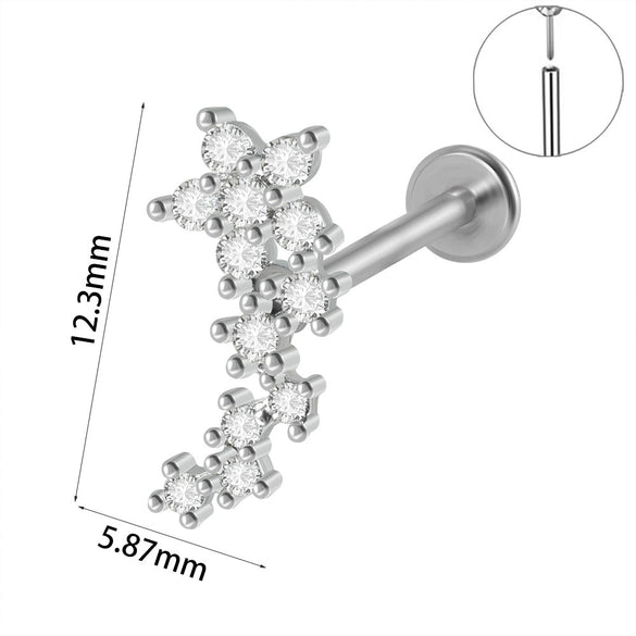 Wholesale Piercing Ear Studs Stainless Steel Insects Pattern Electroplated