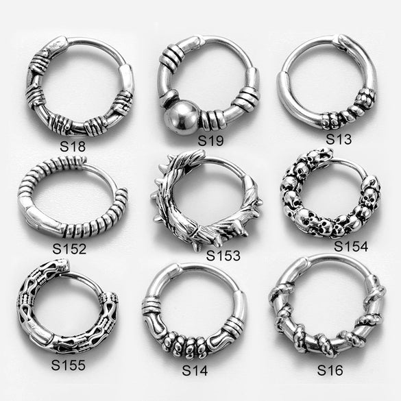 Wholesale Piercing Earrings Stainless Steel Cast Skull Totem Punk Retro Style