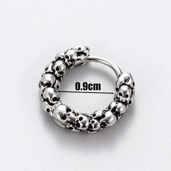Wholesale Piercing Earrings Stainless Steel Cast Skull Totem Punk Retro Style