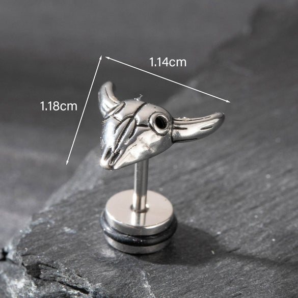 Wholesale Piercing Earrings Stainless Steel Casting Animal Punk Style Zodiac Design