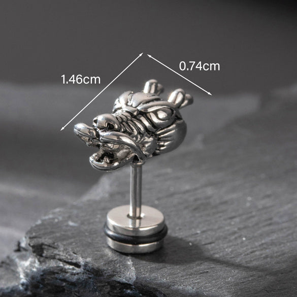Wholesale Piercing Earrings Stainless Steel Casting Animal Punk Style Zodiac Design