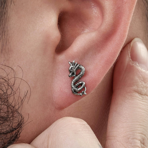 Wholesale Piercing Earrings Stainless Steel Casting Animal Punk Style Zodiac Design