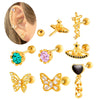 Wholesale Piercing Earrings Titanium Steel Geometric Electroplating For Women