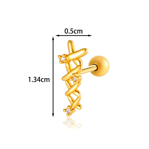 Wholesale Piercing Earrings Titanium Steel Geometric Electroplating For Women