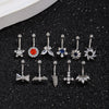 Wholesale Piercing Jewelry Copper Inlaid Zircon Butterfly Flower Star Style For Women