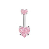 Wholesale Piercing Jewelry Navel Ring Stainless Steel Heartshaped Geometric Electroplating Unisex