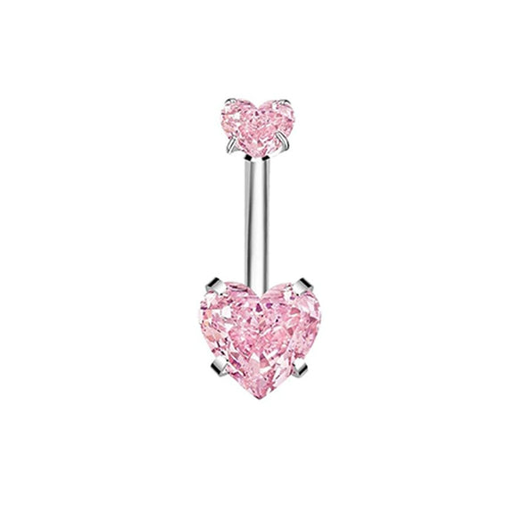 Wholesale Piercing Jewelry Navel Ring Stainless Steel Heartshaped Geometric Electroplating Unisex