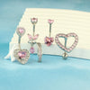 Wholesale Piercing Jewelry Navel Ring Stainless Steel Heartshaped Geometric Electroplating Unisex