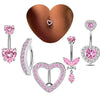 Wholesale Piercing Jewelry Navel Ring Stainless Steel Heartshaped Geometric Electroplating Unisex