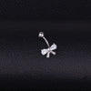 Wholesale Piercing Jewelry Stainless Steel Inlaid Zircon Bow Navel Nail Unisex