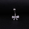 Wholesale Piercing Jewelry Stainless Steel Inlaid Zircon Bow Navel Nail Unisex