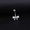 Wholesale Piercing Jewelry Stainless Steel Inlaid Zircon Bow Navel Nail Unisex