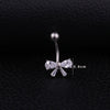 Wholesale Piercing Jewelry Stainless Steel Inlaid Zircon Bow Navel Nail Unisex