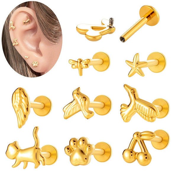 Wholesale Piercing Jewelry Titanium Alloy Animal Zodiac Shape Electroplated For Women