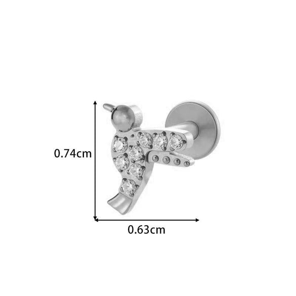 Wholesale Piercing Jewelry Titanium Alloy Heart Shape Electroplating For Women