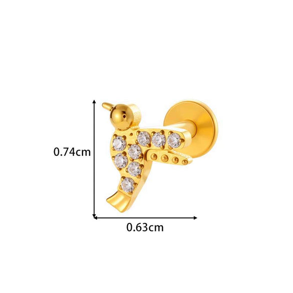 Wholesale Piercing Jewelry Titanium Alloy Heart Shape Electroplating For Women
