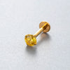 Wholesale Piercing Jewelry Titanium Alloy Inlaid With Colorful Zircon Geometric Style Electroplated
