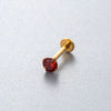 Wholesale Piercing Jewelry Titanium Alloy Inlaid With Colorful Zircon Geometric Style Electroplated