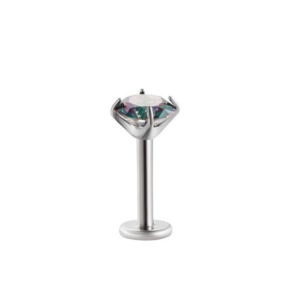 Wholesale Piercing Jewelry Titanium Alloy Inlaid With Colorful Zircon Geometric Style Electroplated