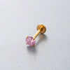 Wholesale Piercing Jewelry Titanium Alloy Inlaid With Colorful Zircon Geometric Style Electroplated