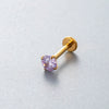 Wholesale Piercing Jewelry Titanium Alloy Inlaid With Colorful Zircon Geometric Style Electroplated
