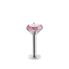 Wholesale Piercing Jewelry Titanium Alloy Inlaid With Colorful Zircon Geometric Style Electroplated