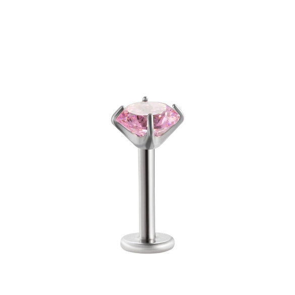 Wholesale Piercing Jewelry Titanium Alloy Inlaid With Colorful Zircon Geometric Style Electroplated