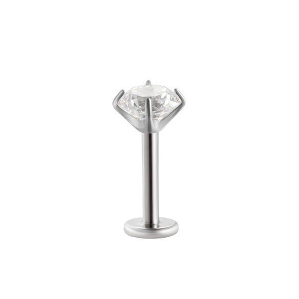 Wholesale Piercing Jewelry Titanium Alloy Inlaid With Colorful Zircon Geometric Style Electroplated
