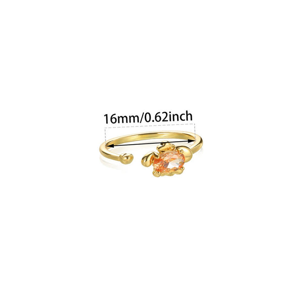 Wholesale Pink Zircon Geometric Copper Ring With Electroplating Unisex And Sweet Personality Open Design