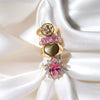 Wholesale Pink Zircon Ring In Ins Style Stainless Steel Geometric Shape Electroplating For Ladies