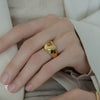 Wholesale Pink Zircon Ring In Ins Style Stainless Steel Geometric Shape Electroplating For Ladies