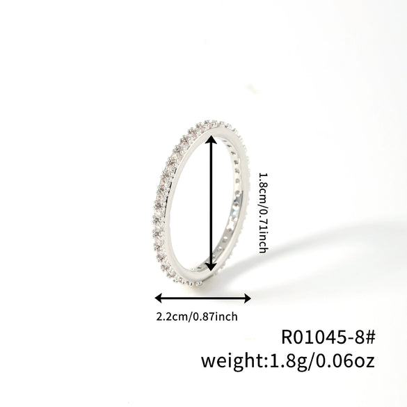 Wholesale Plain Ring Ultrafine Gold And Silver Twocolor Simple Copper Geometric Women's Ring With Electroplating