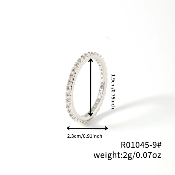 Wholesale Plain Ring Ultrafine Gold And Silver Twocolor Simple Copper Geometric Women's Ring With Electroplating