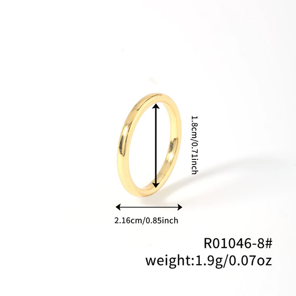 Wholesale Plain Ring Ultrafine Gold And Silver Twocolor Simple Copper Geometric Women's Ring With Electroplating