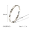 Wholesale Plain Stainless Steel And Titanium Steel Ring Bracelet For Women With Pvd Vacuum Plating Light Luxury Style Non Fading Waterproof Anti Oxidation And Corrosion Resistant