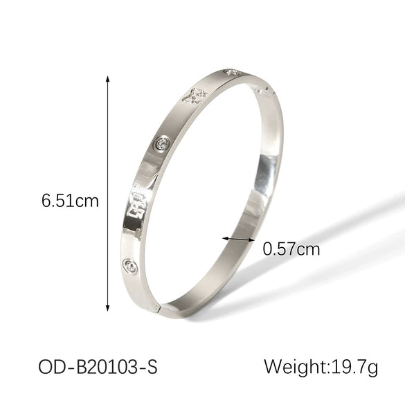 Wholesale Plain Stainless Steel And Titanium Steel Ring Bracelet For Women With Pvd Vacuum Plating Light Luxury Style Non Fading Waterproof Anti Oxidation And Corrosion Resistant
