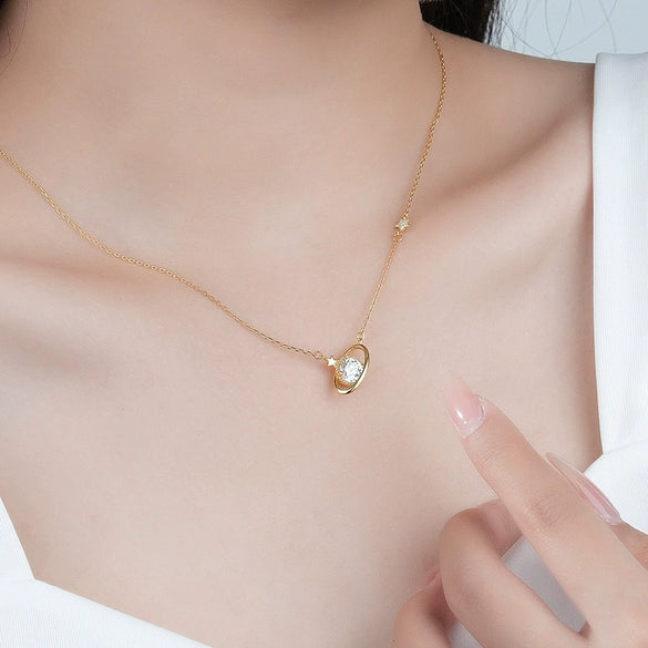 Wholesale Planet Pendant Necklace 925 Sterling Silver Stylish Trendy Elegant