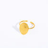 Wholesale Plant Flowers Style Geometric Titanium Steel Open Ring Electroplated With 18K Gold And Zircon Birthstone